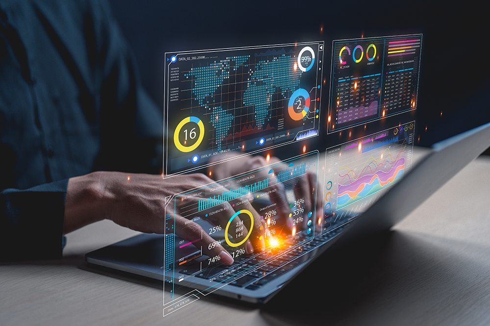 Computer con schermate di bi